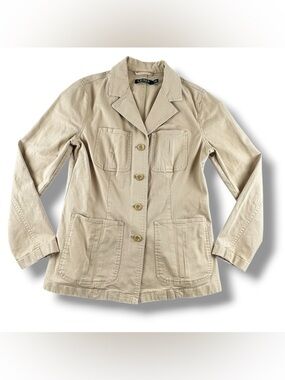 Lauren Ralph Lauren Heritage Quality Khaki Tan Utility Safari Jacket - Size 8